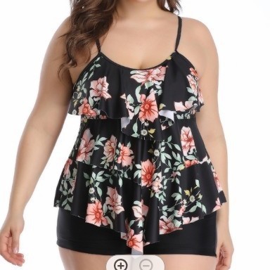 Shorts - Tankini Feminino com Estampa Floral, Biquíni