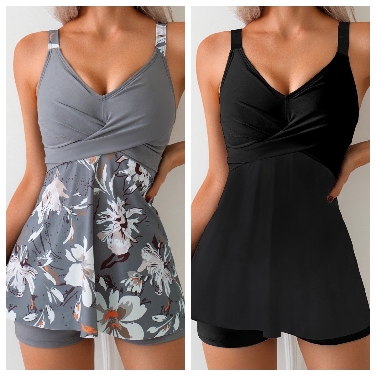 Shorts - Tankini Retro Y2K para Mulheres com
