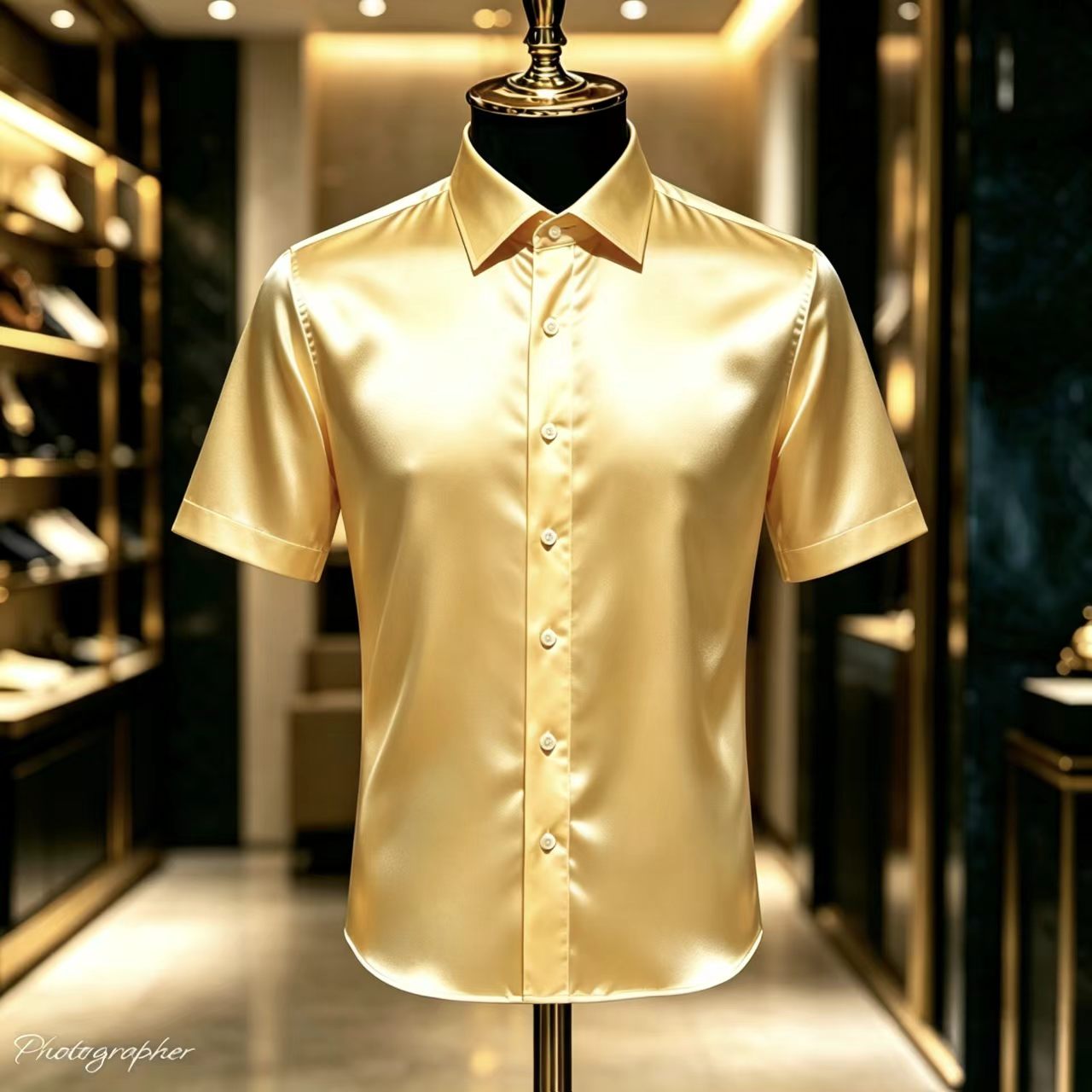 Mens Satin Silk Dress Shirt - Camisa Social Masculina de Cetim em
