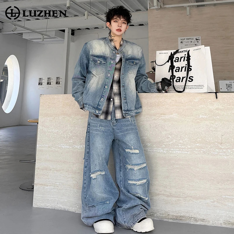Jeans - LUZHEN 2026 Conjunto de Duas Peças