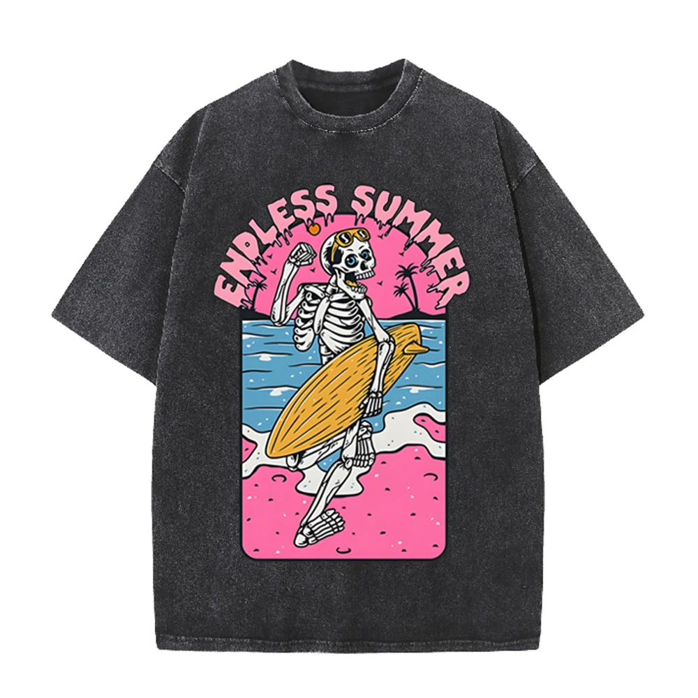 Acid Wash Vintage Graphic T Shirt - Camiseta Oversized Unissex Vintage 2026 com