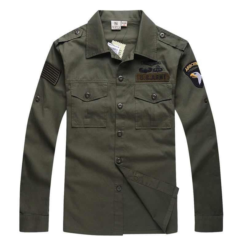 Tactical Military Shirt Cargo - Camisa tática de manga comprida para