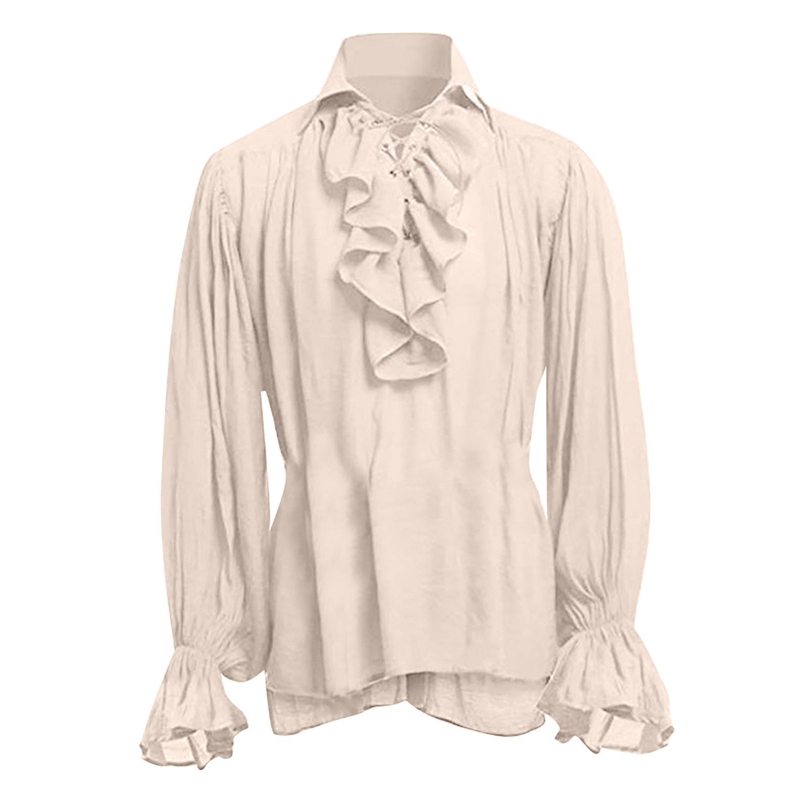 Medieval Gothic Lace Up Pirate Shirt - Camisa masculina de halloween com cadarço,