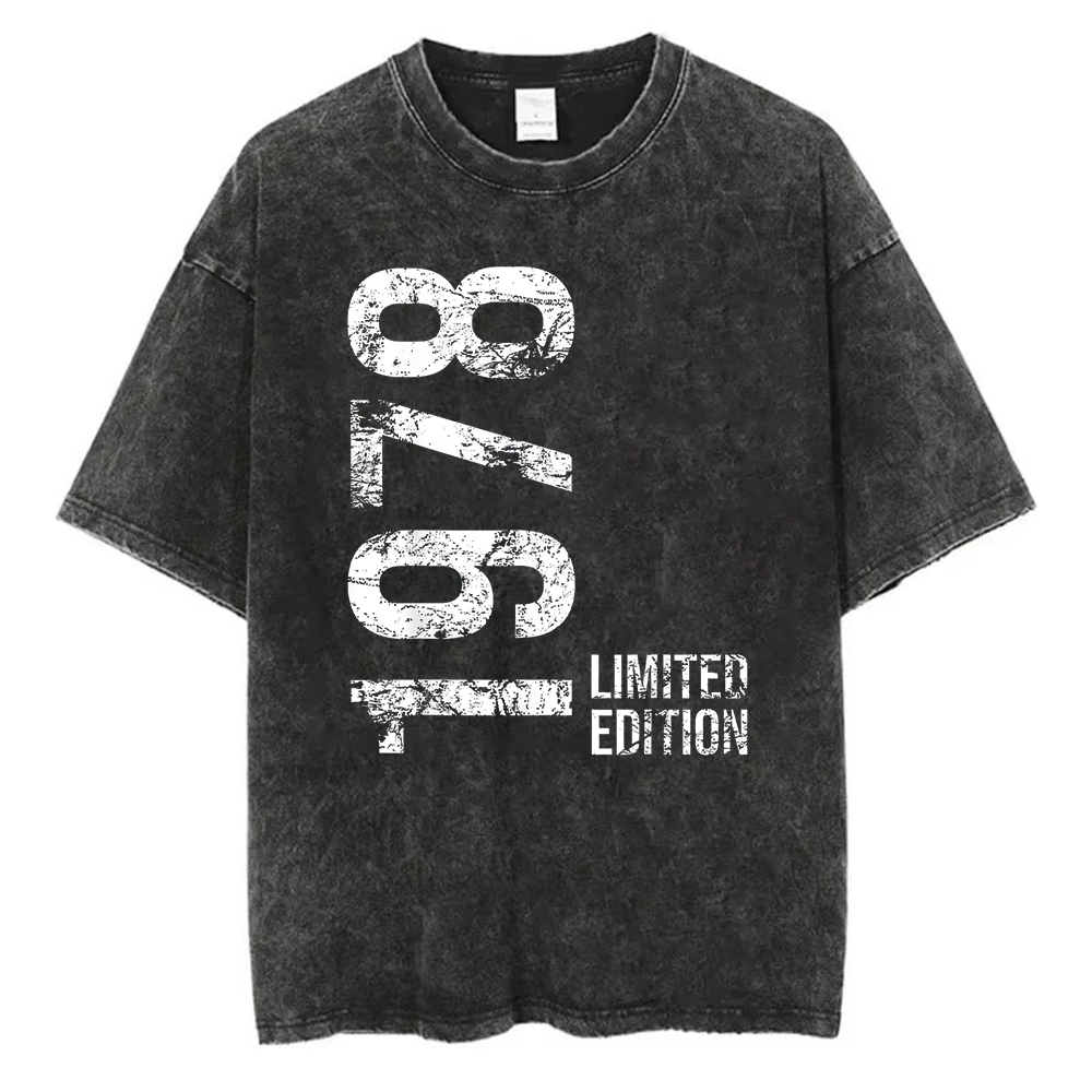 Acid Wash Vintage Graphic T Shirt - Camiseta Edição Limitada 1978 em Algodão