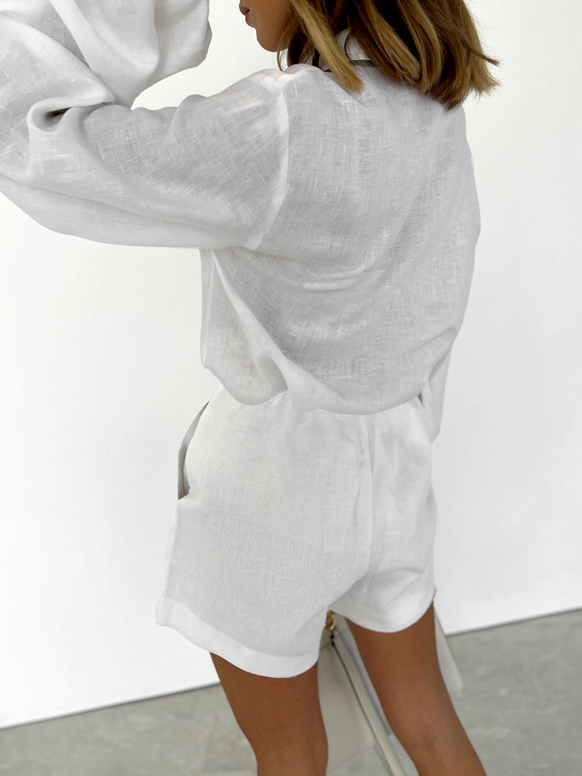 Conjunto Feminino de Duas Peça - Mens Linen Shirt Long Sleeve avaliação e preço