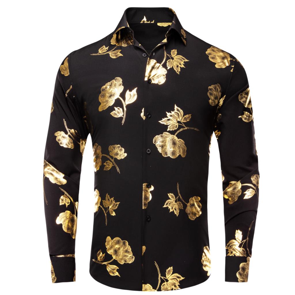 Camisa de seda de manga longa  - Mens Satin Silk Dress Shirt avaliação e preço