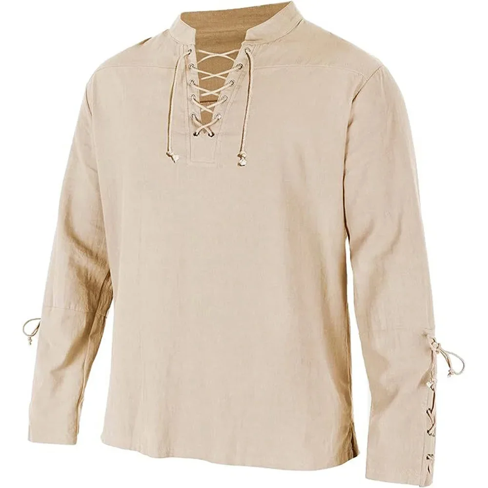 Vestido pirata medieval mascul - Medieval Gothic Lace Up Pirate Shirt avaliação e preço