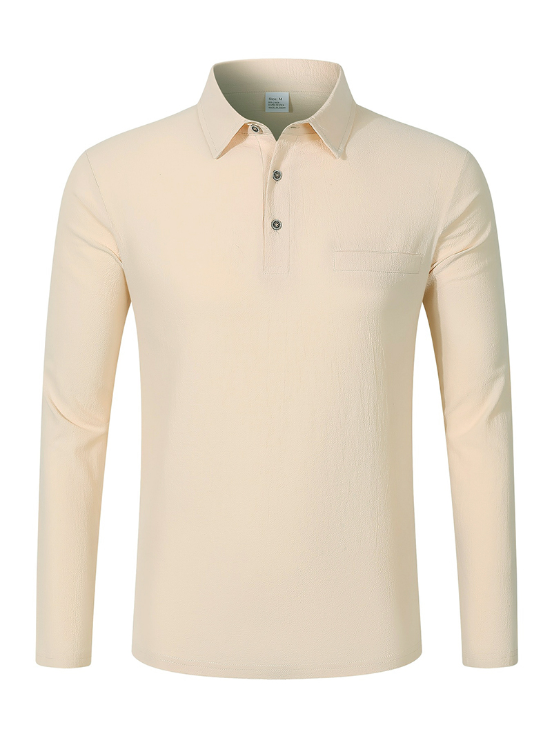 Camisa Polo Masculina de Linho - Mens Linen Shirt Long Sleeve avaliação e preço