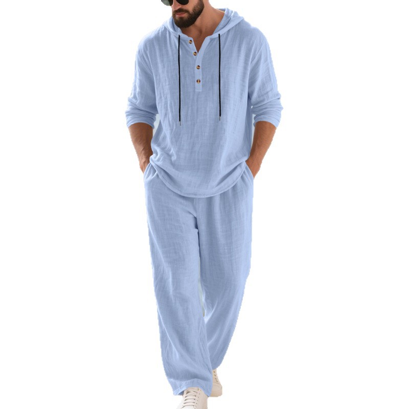 Conjunto Masculino Casual de L - Mens Linen Shirt Long Sleeve avaliação e preço