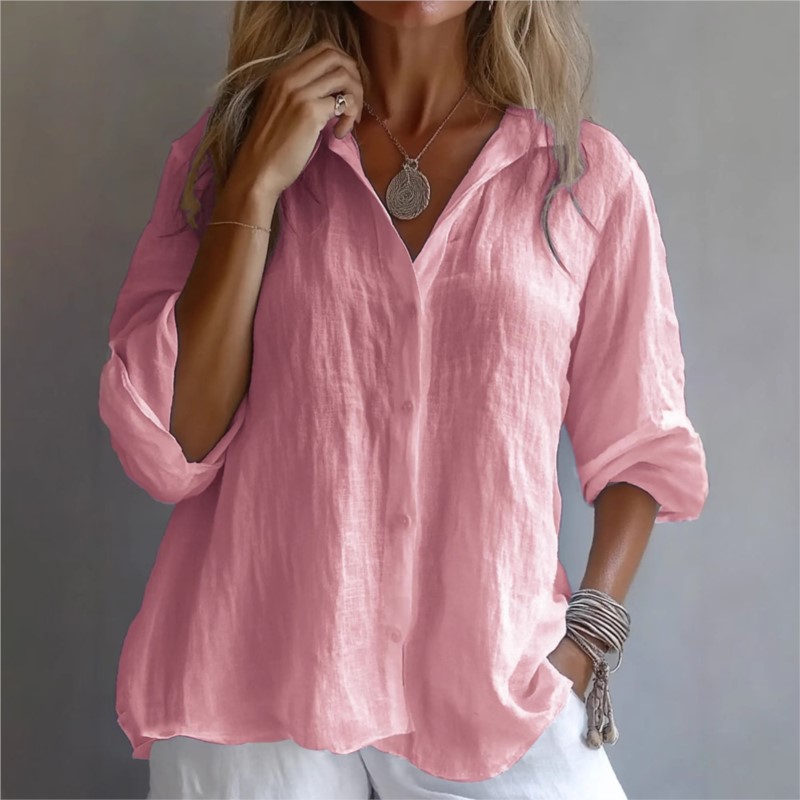 Cor sólida linho sexy com deco - Mens Linen Shirt Long Sleeve avaliação e preço