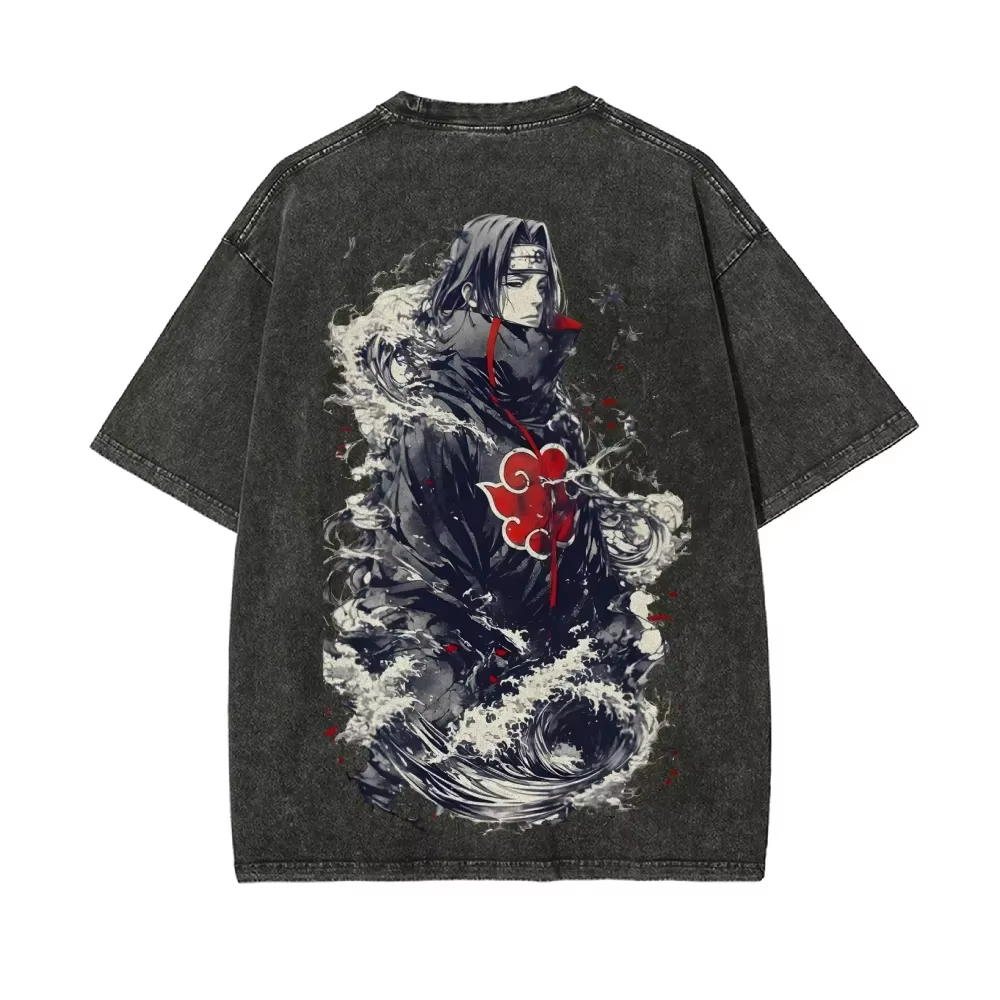 Camiseta Naruto Itachi Uchiha  - Acid Wash Vintage Graphic T Shirt avaliação e preço