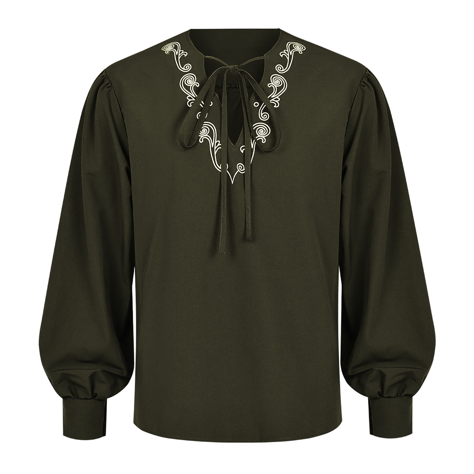 Camisa Pirata Renascentista, F - Medieval Gothic Lace Up Pirate Shirt avaliação e preço