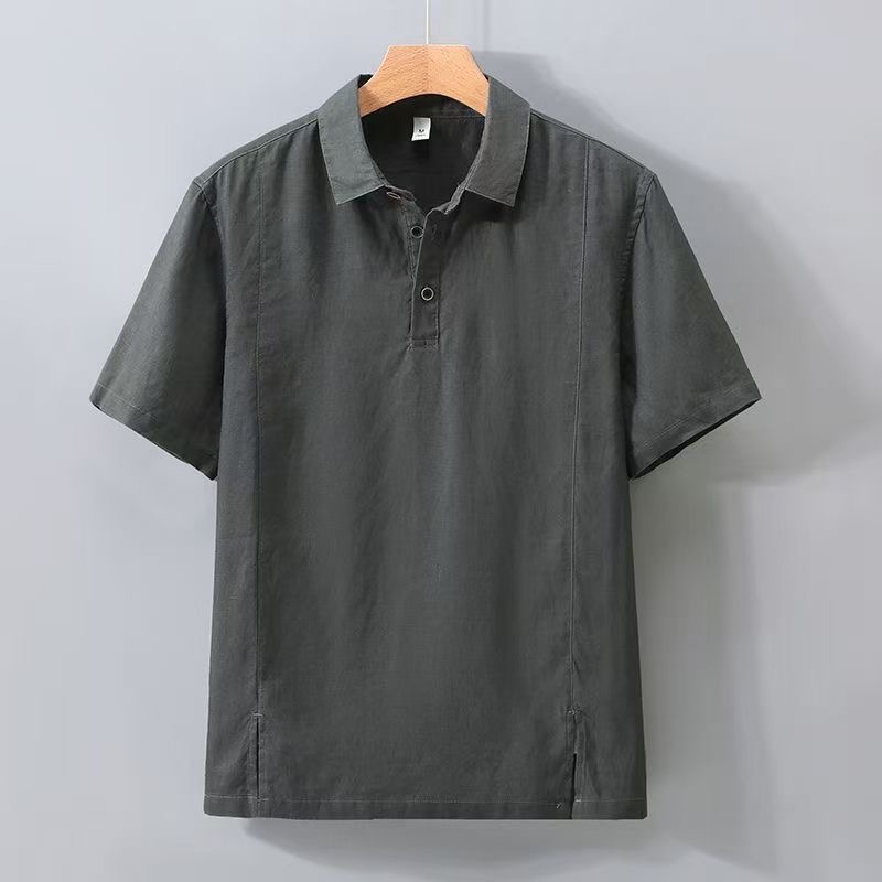 Conjunto de Camiseta de Manga  - Mens Linen Shirt Long Sleeve avaliação e preço
