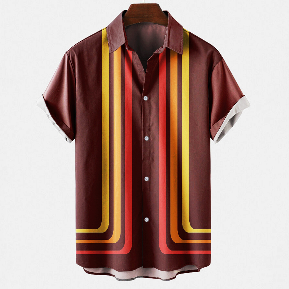 Camisa de bowling masculina, e - Short Sleeve Bowling Shirt Retro avaliação e preço