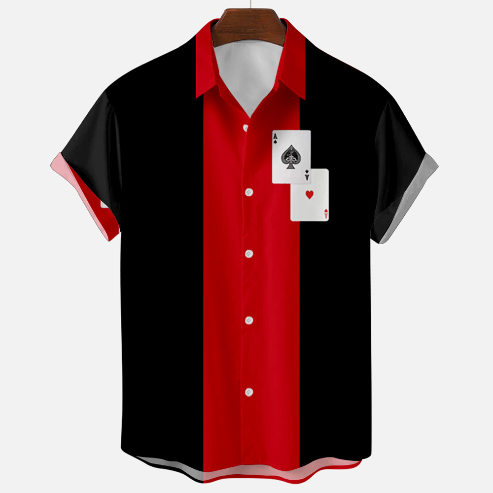 Camisa de bowling masculina, e - Short Sleeve Bowling Shirt Retro avaliação e preço