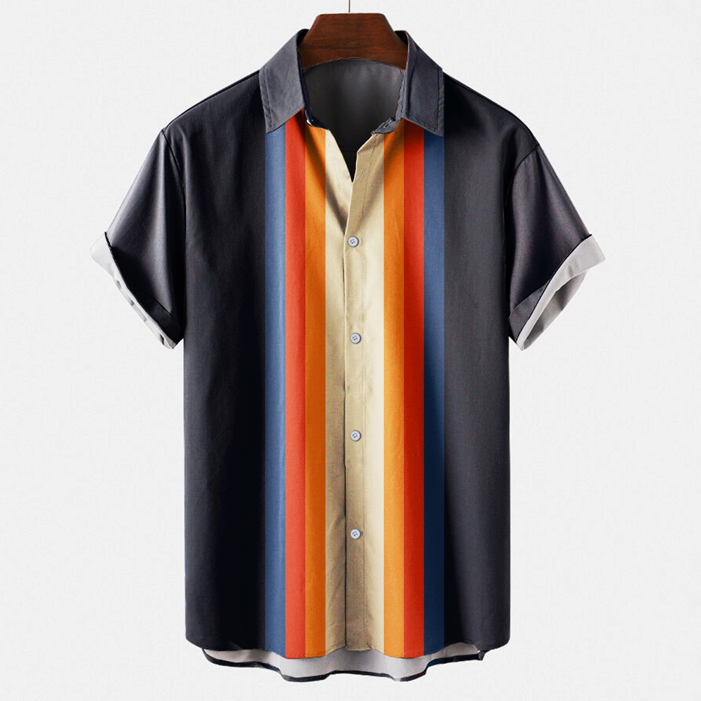 Camisa de bowling masculina, e - Short Sleeve Bowling Shirt Retro avaliação e preço