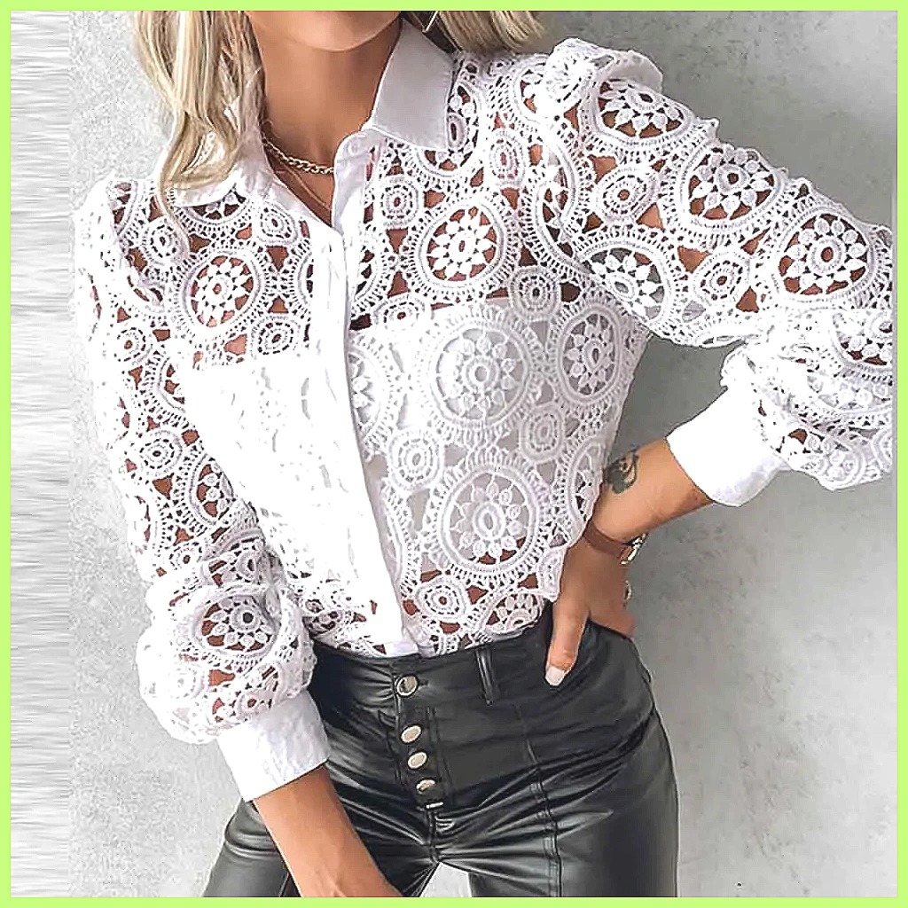 Camisa Branca de Renda Feminin - Shirts avaliação e preço