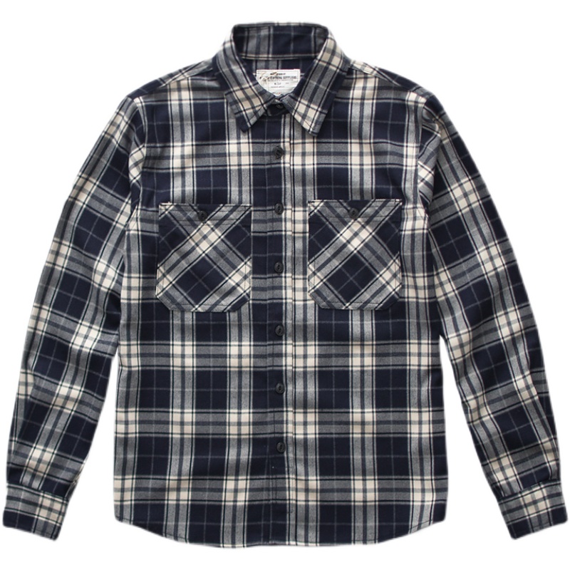 Outono novo americano retro 30 - Flannel Plaid Shirt Heavy Weight avaliação e preço