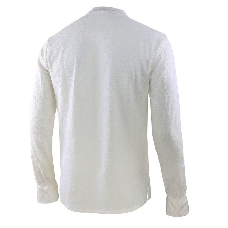 Camisa Renascentista Masculina - Mens Linen Shirt Long Sleeve avaliação e preço